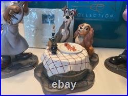 WDCC Lady And The Tramp Bella Notte Figurine Set With Base, With COA And Box