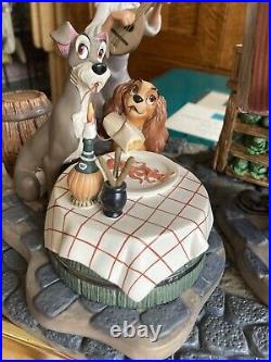 WDCC Lady and the Tramp Bella Notte Tony, Joe, & Base set Boxes & COA LE