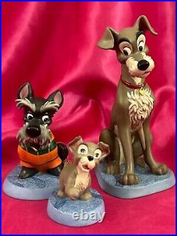 WDCC Lady & the Tramp Patient Pal & Persistent Pup Jock & Scamp + Home for Xmas