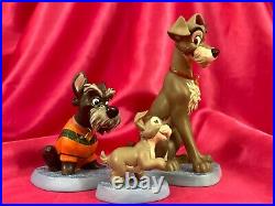 WDCC Lady & the Tramp Patient Pal & Persistent Pup Jock & Scamp + Home for Xmas