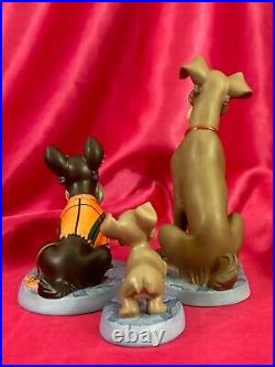 WDCC Lady & the Tramp Patient Pal & Persistent Pup Jock & Scamp + Home for Xmas