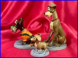 WDCC Lady & the Tramp Patient Pal & Persistent Pup Jock & Scamp + Home for Xmas