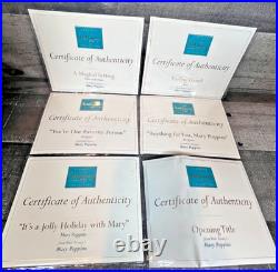 WDCC MARY POPPINS COMPLETE SET of 6 with BOXES and COA EUC Displayed only