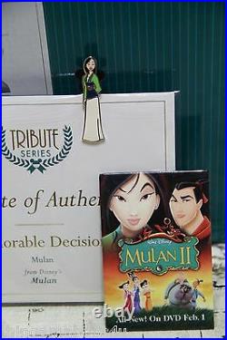 WDCC Mulan Honorable Decision Disney Mulan NIB COA with bonus pins & Free Ship