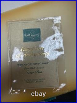 WDCC Peter Pan Nobody Calls Pan A Coward! Porcelain Figurine Box & COA Tested
