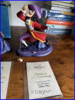 WDCC Peter Pan Set Tinker Bell Hook Smee Opening Title Disney COA Boxes Lot of 5