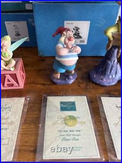 WDCC Peter Pan Set Tinker Bell Hook Smee Opening Title Disney COA Boxes Lot of 5