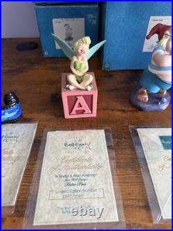 WDCC Peter Pan Set Tinker Bell Hook Smee Opening Title Disney COA Boxes Lot of 5
