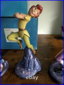 WDCC Peter Pan Set Tinker Bell Hook Smee Opening Title Disney COA Boxes Lot of 5