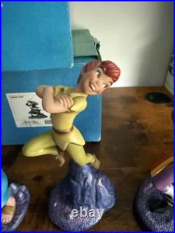 WDCC Peter Pan Set Tinker Bell Hook Smee Opening Title Disney COA Boxes Lot of 5