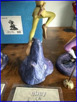 WDCC Peter Pan Set Tinker Bell Hook Smee Opening Title Disney COA Boxes Lot of 5