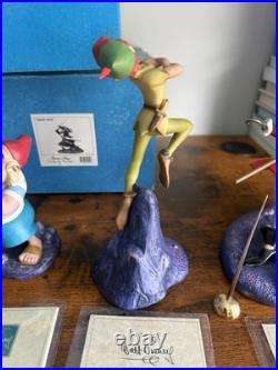 WDCC Peter Pan Set Tinker Bell Hook Smee Opening Title Disney COA Boxes Lot of 5