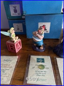 WDCC Peter Pan Set Tinker Bell Hook Smee Opening Title Disney COA Boxes Lot of 5