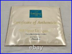 WDCC Pinocchio & Jiminy Cricket I'll Never Lie Again. With Box COA Model Sheet