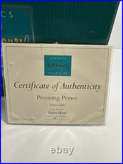 WDCC Prince John Preening & Sir Hiss From Robin Hood WithCOA & Box