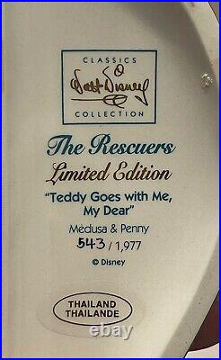 WDCC Rescuers Teddy Goes With Me My Dear Box COA Limited Edition 543 / 1977