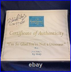 WDCC Rex I'm So Glad You're Not a Dinosaur from Toy Story Signed COA NIB