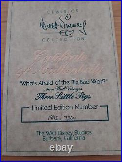 WDCC THE BIG BAD WOLF 1994 Ltd Ed #1872/7500 Disney's The 3 Little Pigs 1933