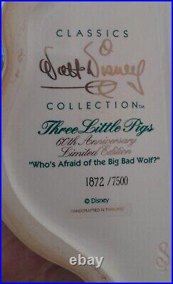 WDCC THE BIG BAD WOLF 1994 Ltd Ed #1872/7500 Disney's The 3 Little Pigs 1933