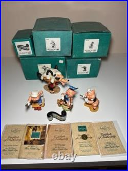 WDCC Three Little Pigs Complete Set Of 5 With Boxes & COAs