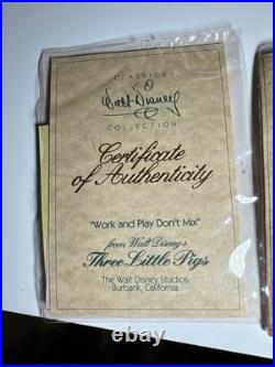 WDCC Three Little Pigs Complete Set Of 5 With Boxes & COAs