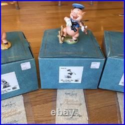 WDCC Three Little Pigs Set COA Toot My Flute Play My Fiddle Work No Play MINT