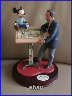 WDCC Walt Disney & Mickey mouse Sharing the Vision figurine rare porcelain base