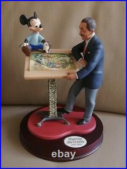 WDCC Walt Disney & Mickey mouse Sharing the Vision figurine rare porcelain base
