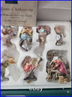 WDDC Walt Disney Classics Snow White & Seven Dwarfs Ornaments Set NIB COA