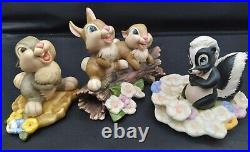 Walt Disney Classic Collection Figurines, Thumper, Thumpers Sister, Flower