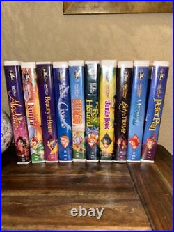 Walt Disney Classics Black Diamond VHS Tapes (Lot Of 10)