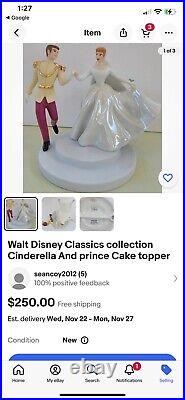 Walt Disney Classics Collection Cinderella Fairy Tale Wedding Cake Topper