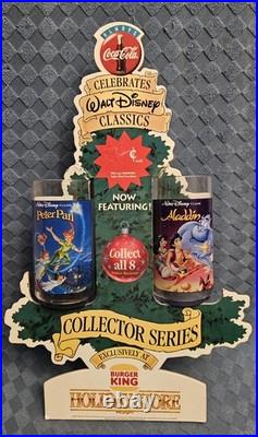 Walt Disney Classics Collectors Series Cups Burger King Store Display Coca-Cola