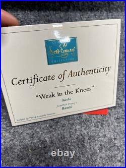 Walt Disney Classics Figurine Bambi, Weak In The Knees, Coa, 1217957, Wdcc, New