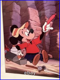Walt Disney Classics Mickey Mouse Pluto Fishing Matted Framed Art 16 X 13 Nice