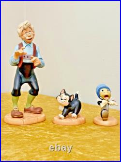 Walt Disney Classics PINOCCHIO Collection Set of 3 GEPPETTO, FIGARO, CRICKETT