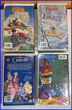 Walt Disney Classics VHS Lot! Black Diamond Rare! Dumbo Bambi Cinderella Aladdin