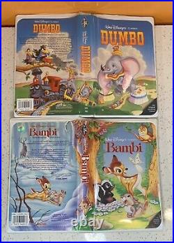 Walt Disney Classics VHS Lot! Black Diamond Rare! Dumbo Bambi Cinderella Aladdin