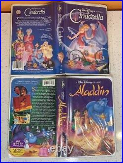 Walt Disney Classics VHS Lot! Black Diamond Rare! Dumbo Bambi Cinderella Aladdin