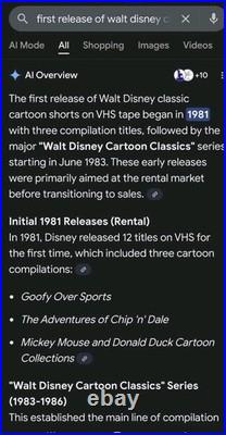 Walt Disney Home Video Cartoon Classics VHS Complete Collection Volume 1-14 RARE