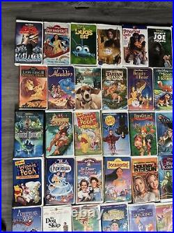 Walt Disney (Lot of 110) VHS Tapes withBlack Diamond Classics, Masterpiece & More