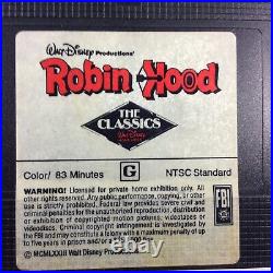 Walt Disney Robin Hood 1973 VHS The Classics Black Diamond Clamshell