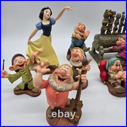 Walt Disney WDCC Snow White 7 Dwarfs Dancing Statues Figurines Organ COA Boxes
