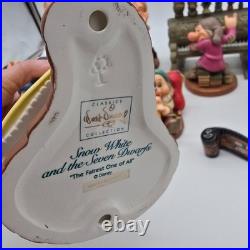 Walt Disney WDCC Snow White 7 Dwarfs Dancing Statues Figurines Organ COA Boxes