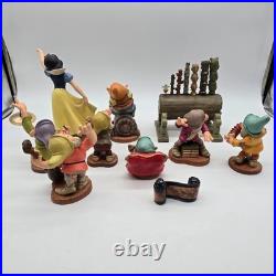Walt Disney WDCC Snow White 7 Dwarfs Dancing Statues Figurines Organ COA Boxes