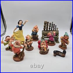 Walt Disney WDCC Snow White 7 Dwarfs Dancing Statues Figurines Organ COA Boxes