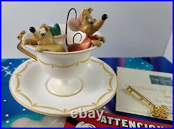 Walt Disney WDCC Tea for Two Gus and Jaq LE COA Saucer Key VERY RARE Cinderella