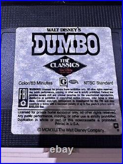 Walt Disney's Dumbo Black Diamond Red Label Original Classic VHS