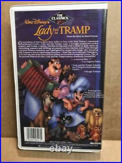 Walt Disney's Lady and the Tramp Black Diamond VHS The Classics Edition Red Sig