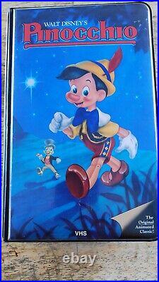 Walt Disney's Pinocchio (VHS, 1985) BLACK DIAMOND CLASSICS PADDED CLAMSHELL Orig